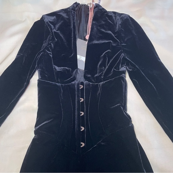 NEW! House of CB- Arabella Black Velvet Corset Maxi Dress Size XS Bodycon Sexy - Picture 4 of 11